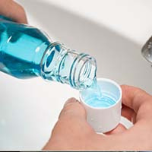 Specially formulated mouth wash for the cancer patients is ready to dispense on demand at the Labon pharmacy in Pakistan