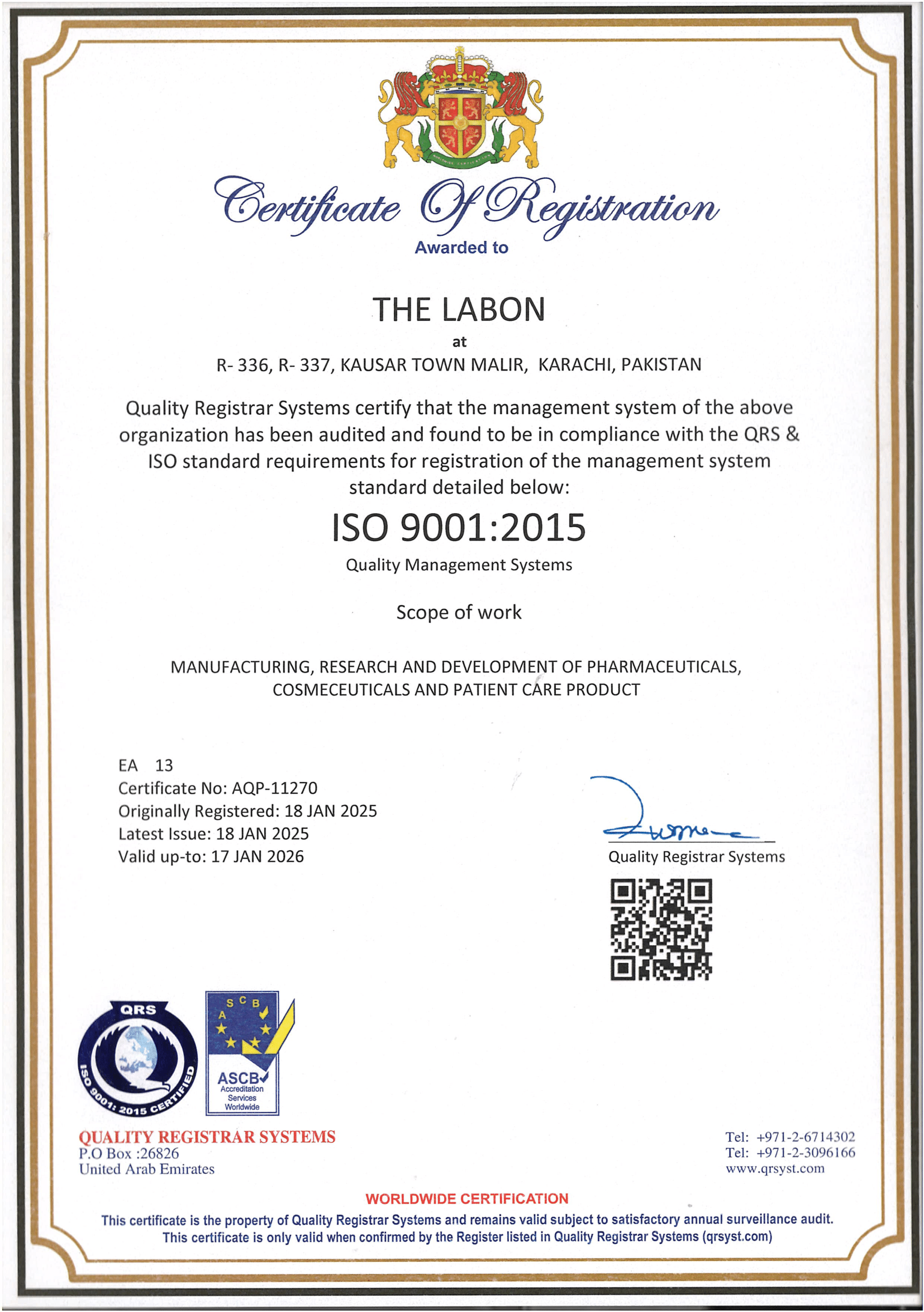 ISO certification