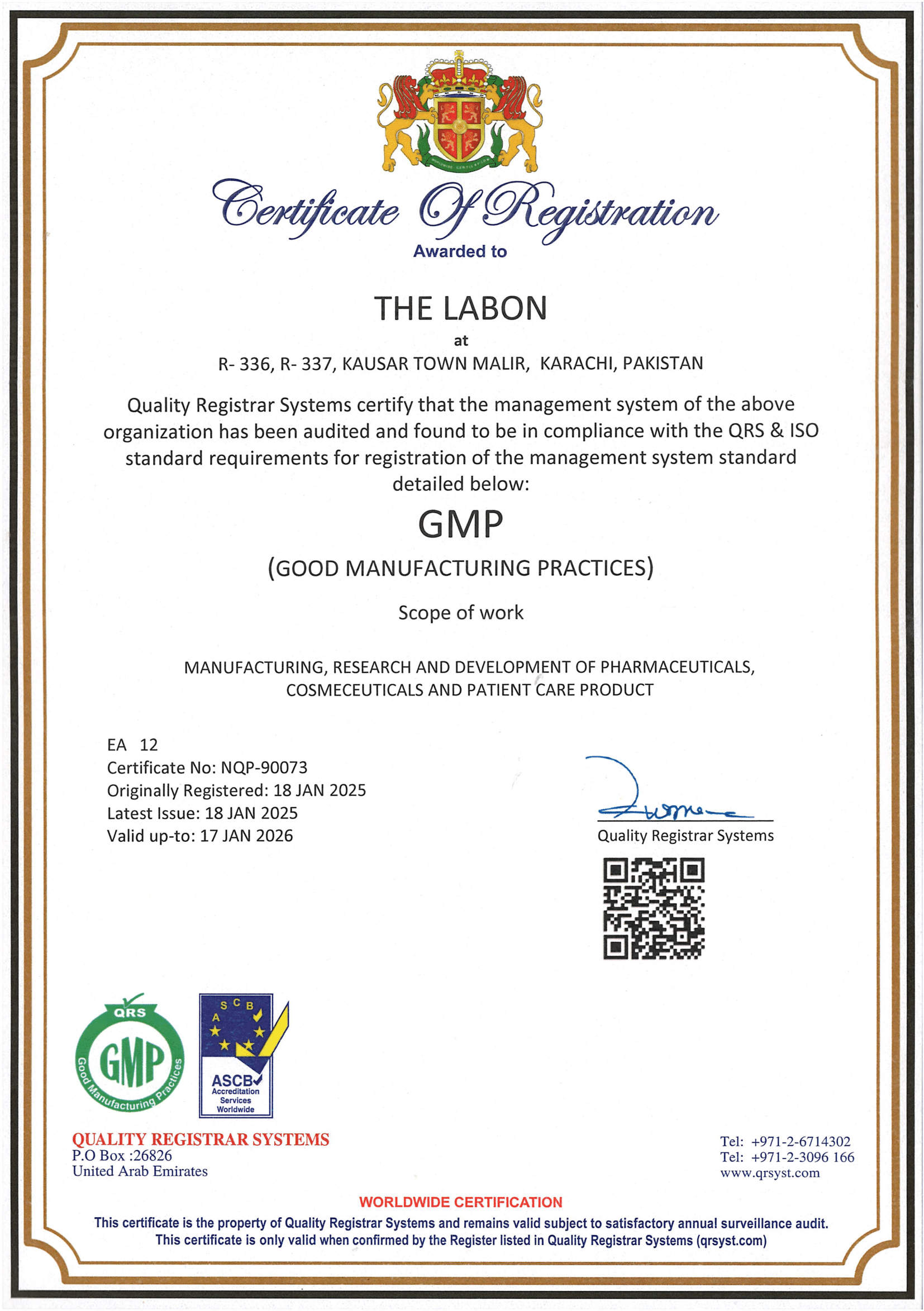 GMP Certification