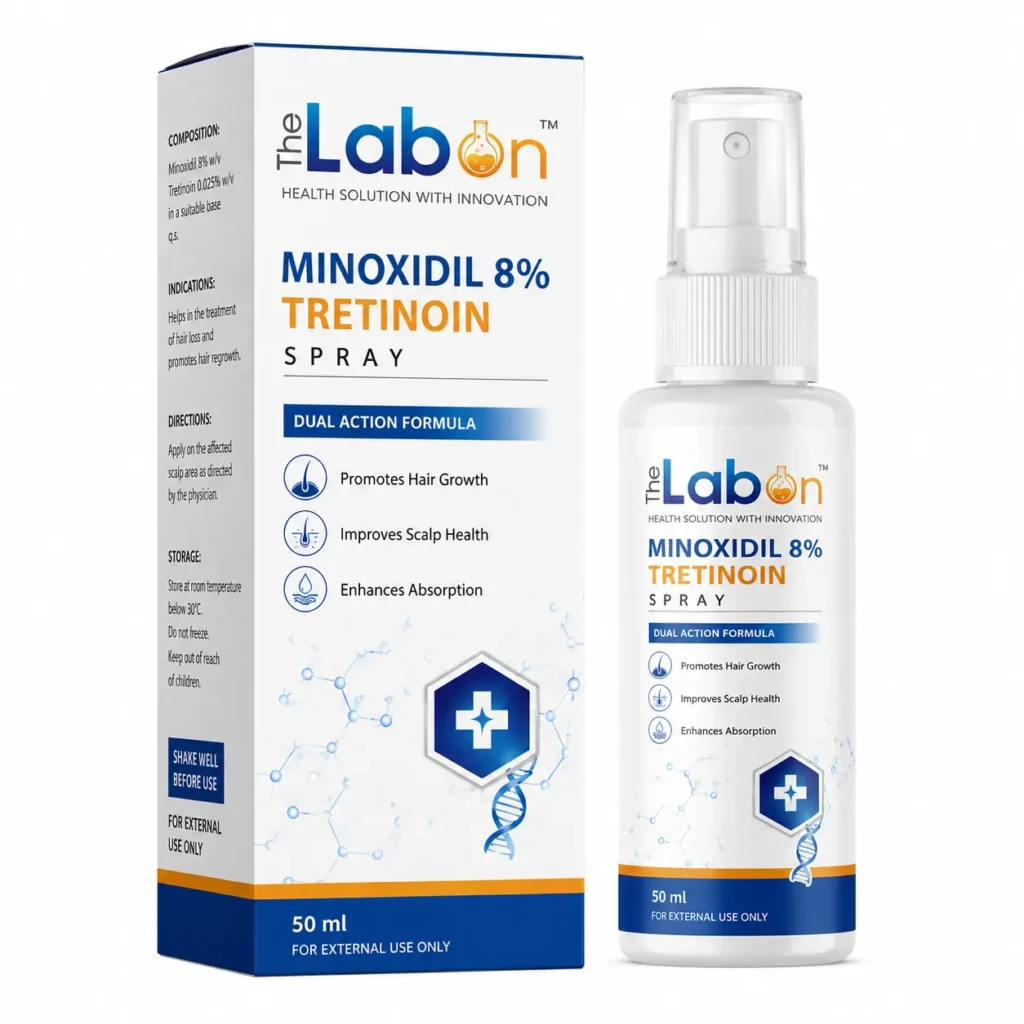 minoxidil 8% and tretinion spray for hair growth